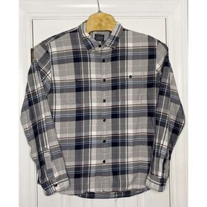 J Crew Mens The Sportsmen Outfitters Button Front Shirt Grey Blue Red Plaid‎ XL